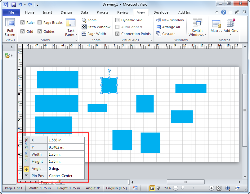 Visio фигуру на передний план